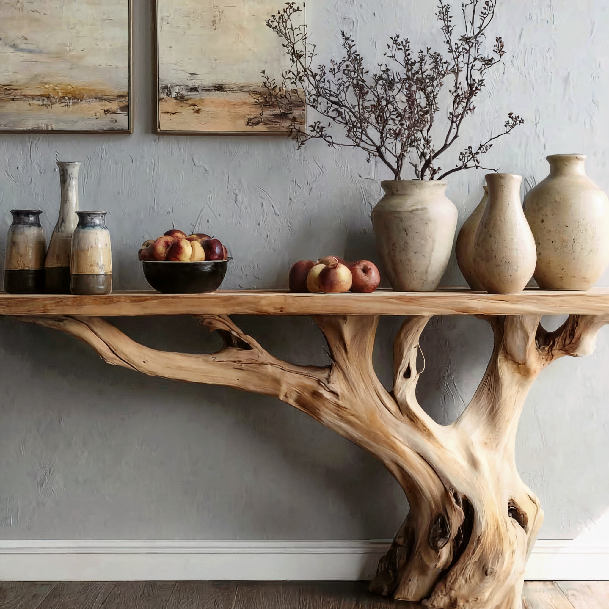 Handmade Wooden Entry Way Table – Rustic Console & Modern Side Wall Table