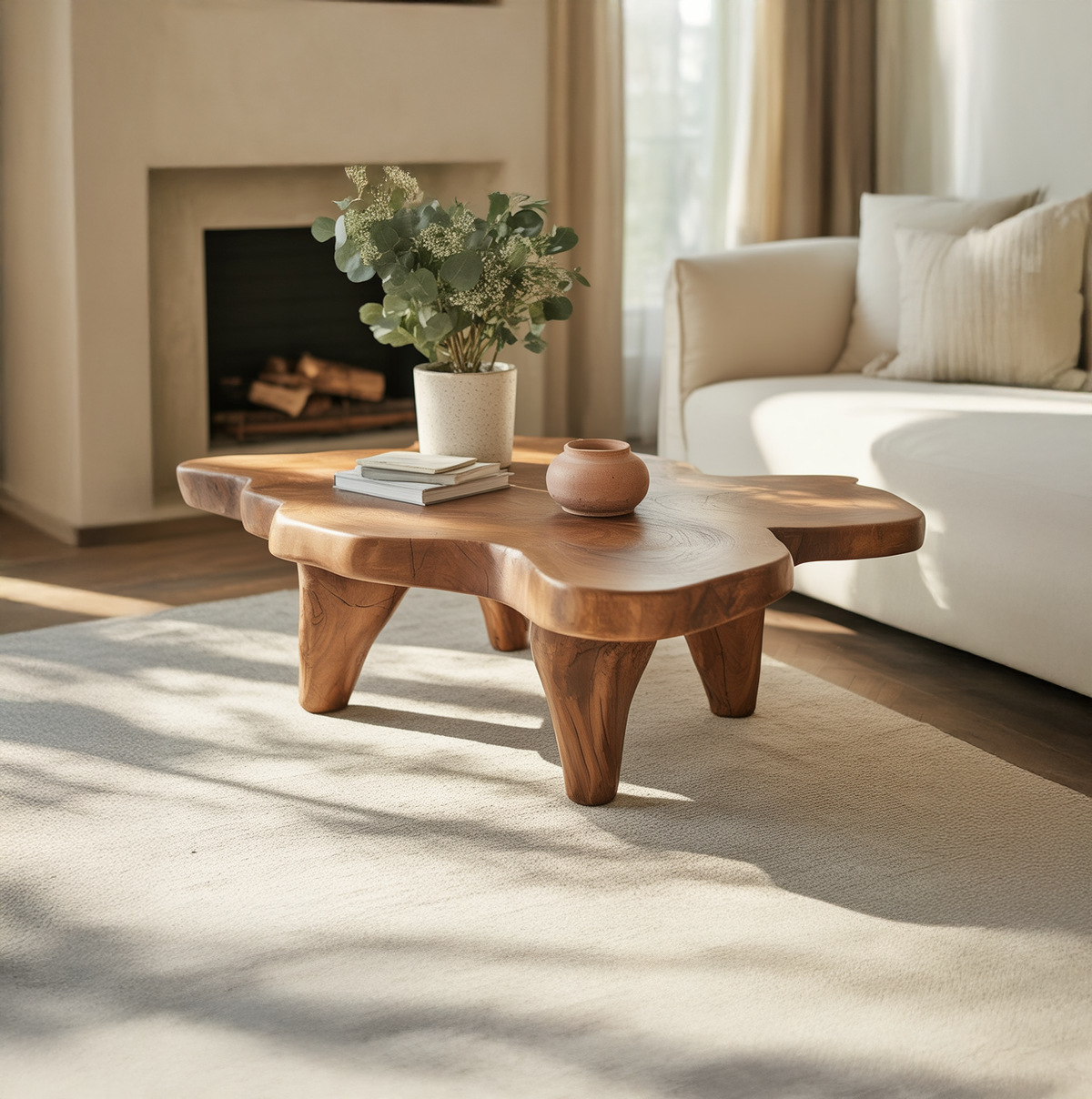 Handcrafted solid wood coffee table for unique living room decor