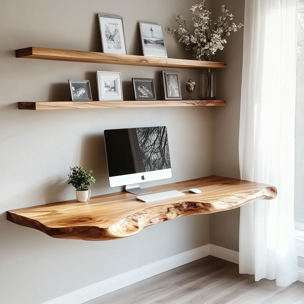 Rustic modern floating shelves for home wall decor