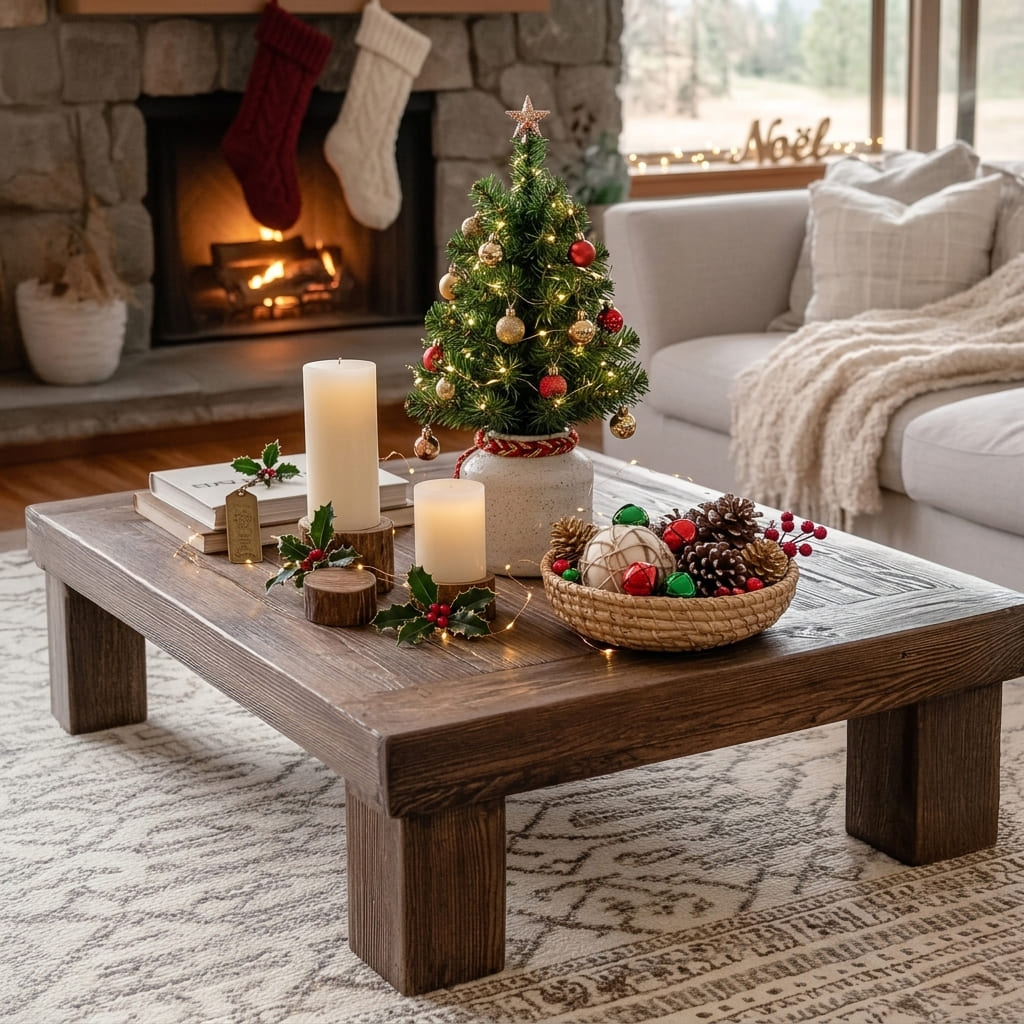 Sculptural block coffee table crafted from solid wood