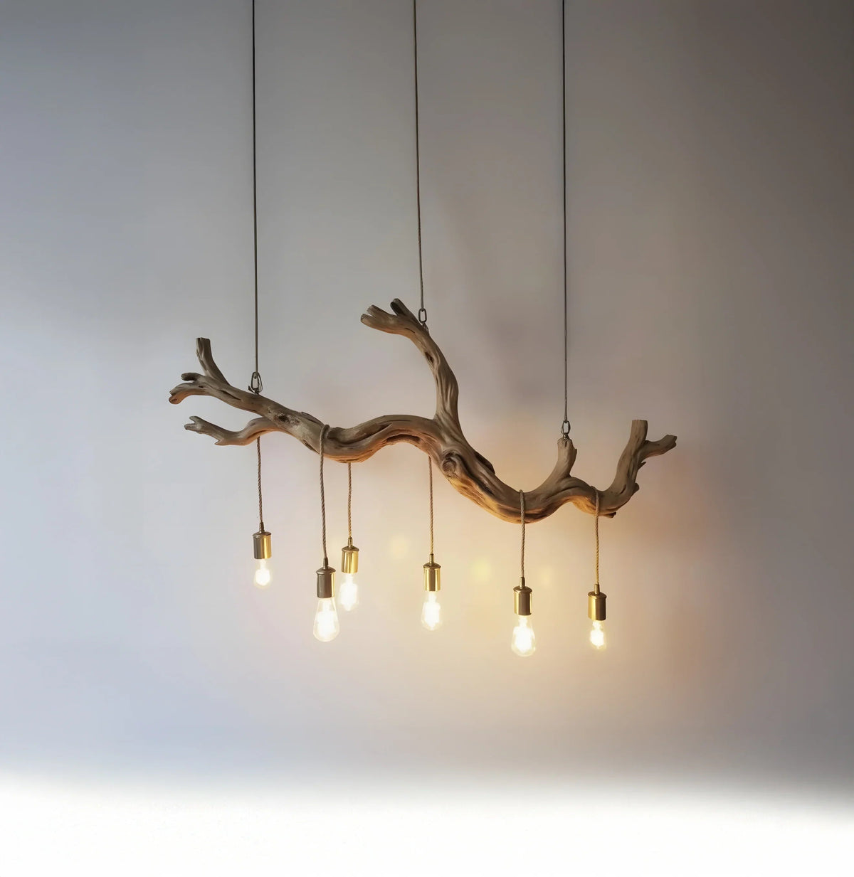 Wooden branch ceiling light with artistic rustic style