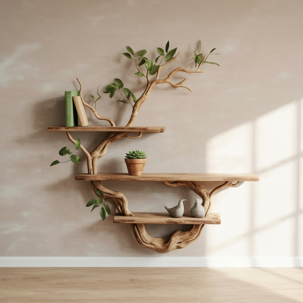 Minimalist wood bookshelf for nursery or living room decor