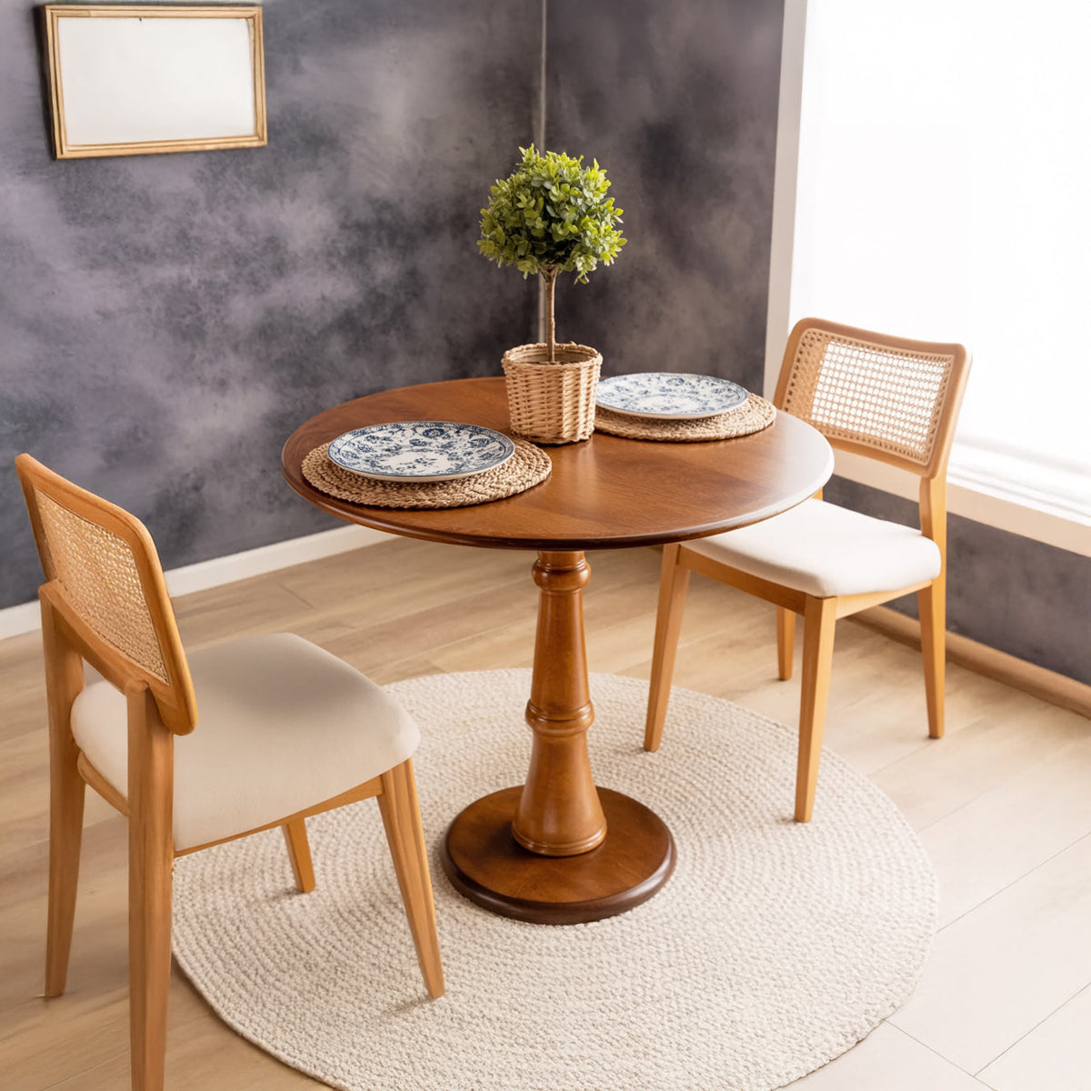 Solid wood family dining table for kitchen or dining room