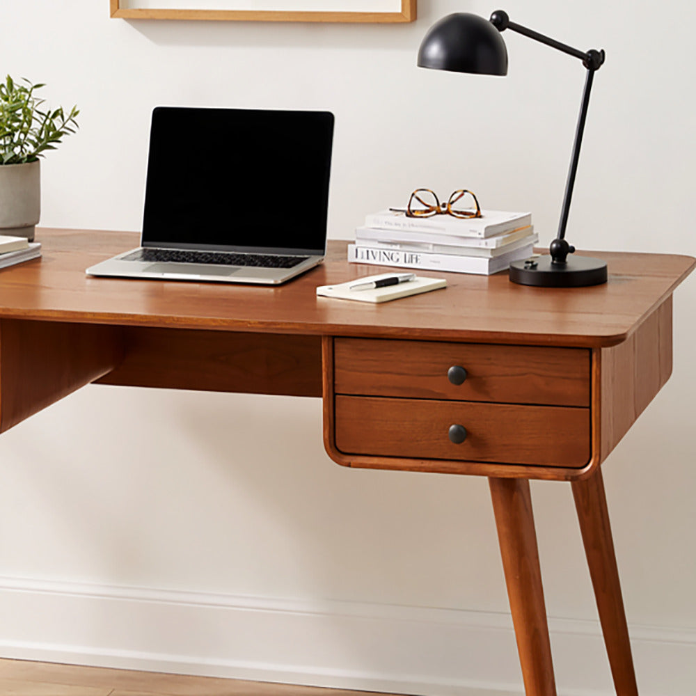 Sculptural Christmas Solid Wood Writing Desk with 4 Drawers