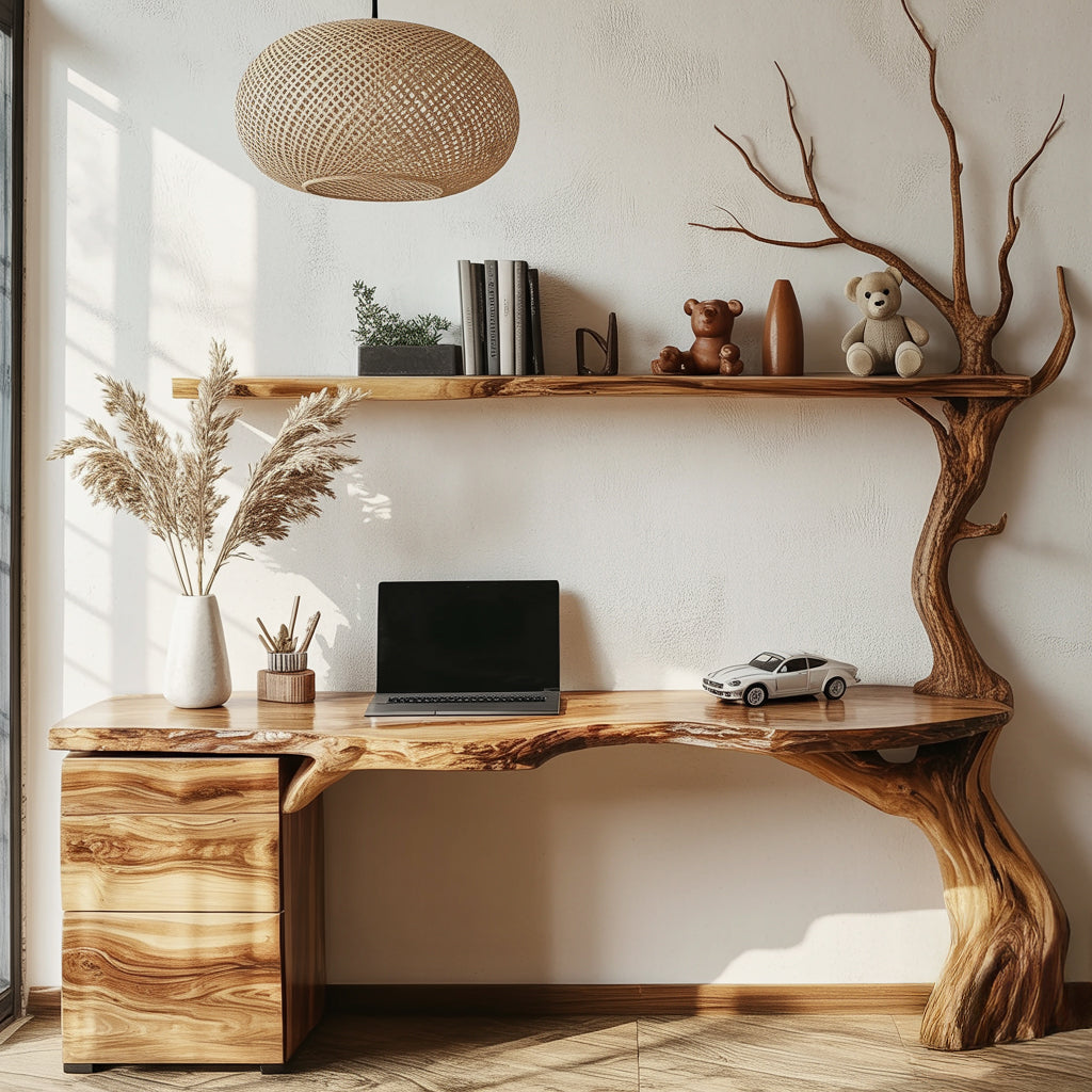 Artistic corner desk for home office or study space