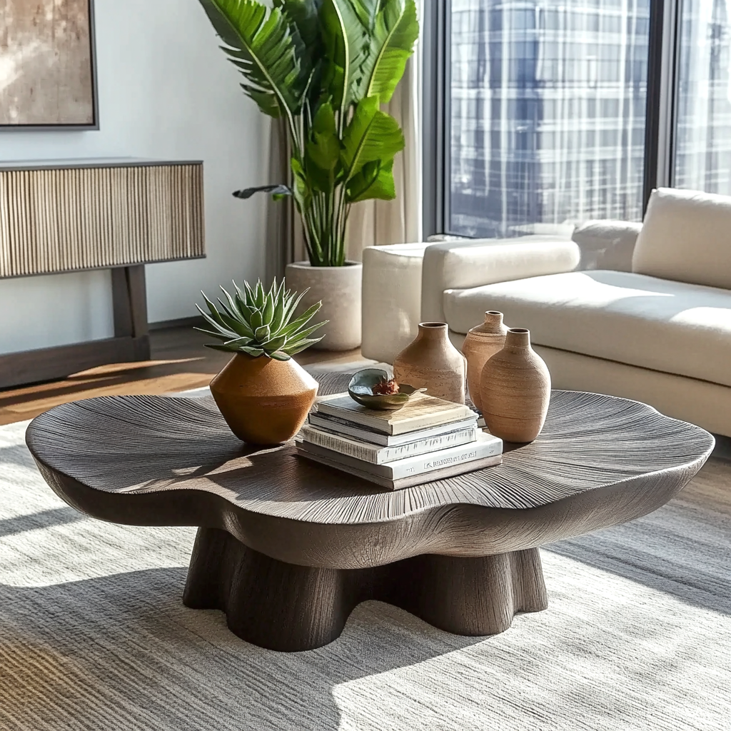Unique Petal Shaped Coffee Table Minimalist Living Room Furniture