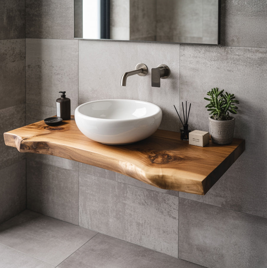 Strong wooden bench for home seating with minimalist design