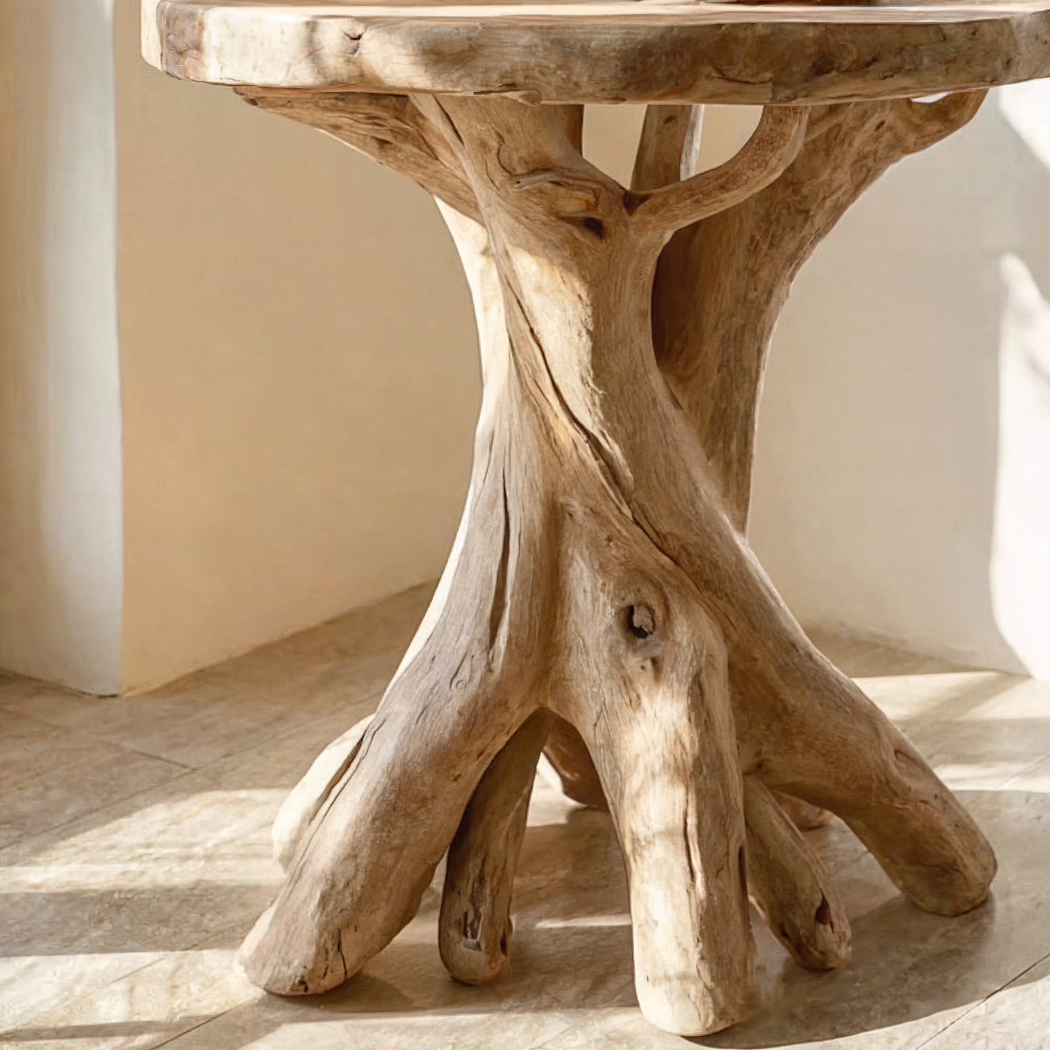 Live Edge End Table – Handcrafted Round Solid Wood Table, Rustic Handmade Accent