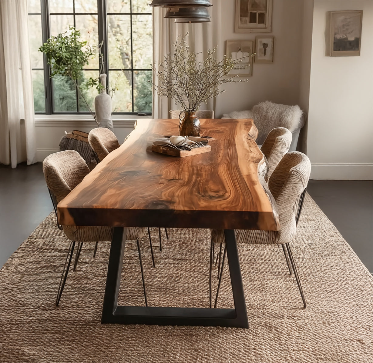 Solid Wood Dining Table – Modern Minimalist Kitchen Table