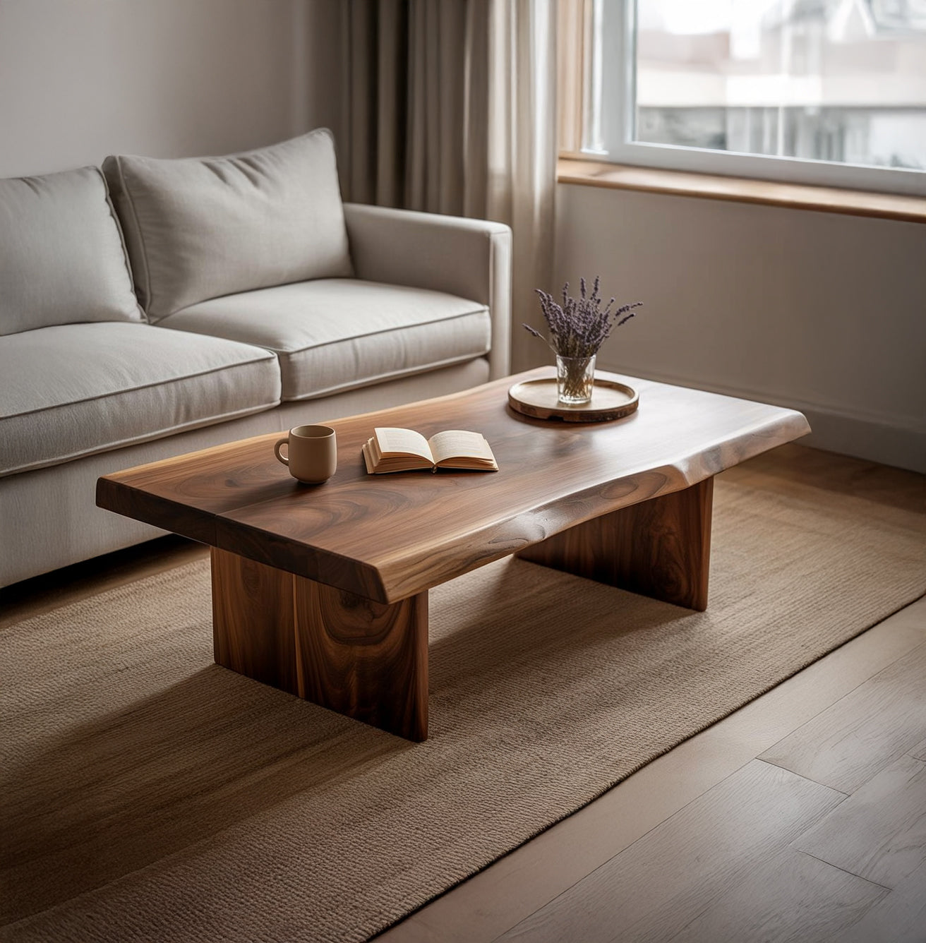 Handcrafted Rustic Coffee Table – Heavy Duty Solid Timber Center Table