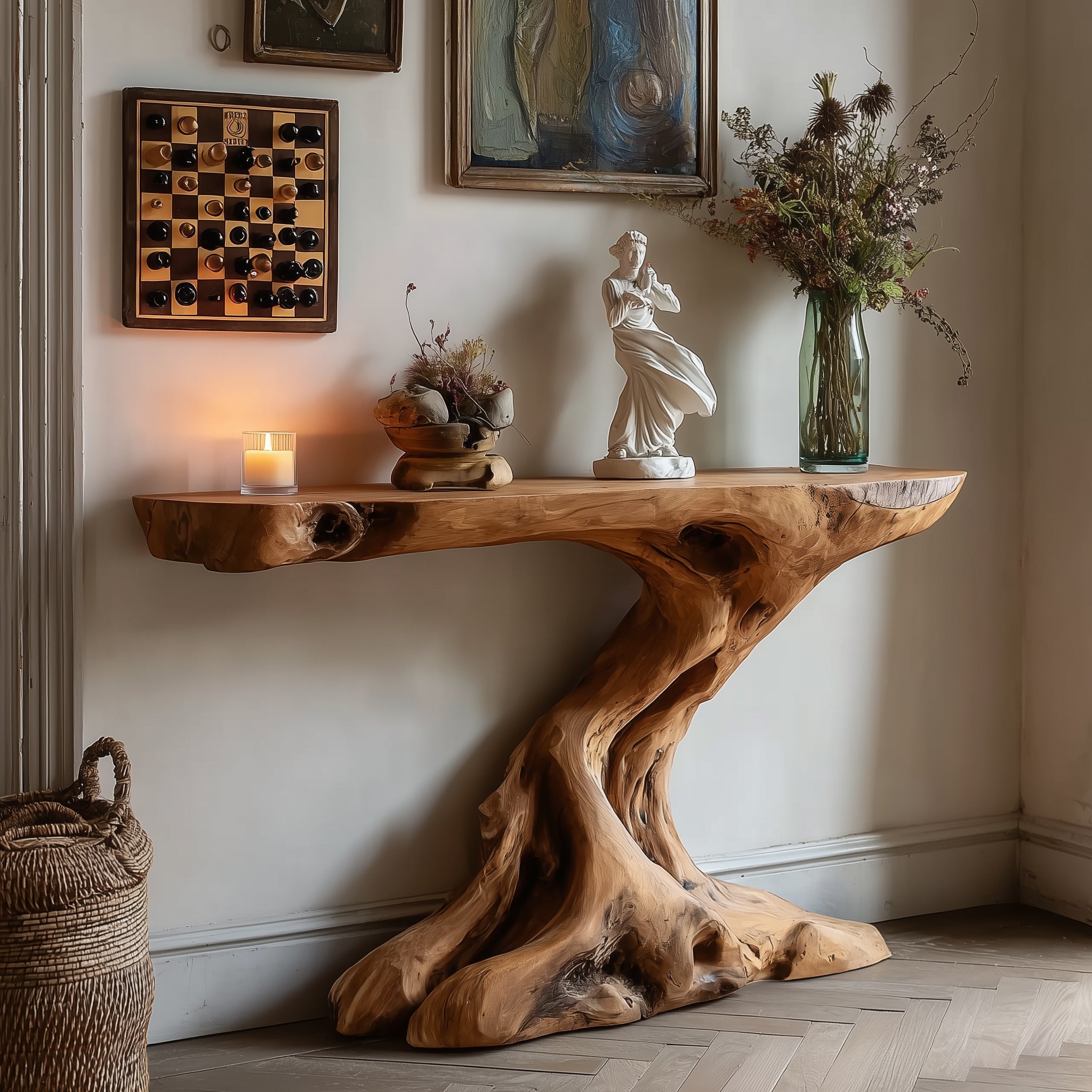 Rustic Wooden Console Table – Reclaimed Entryway Table, Modern Farmhouse Side Table