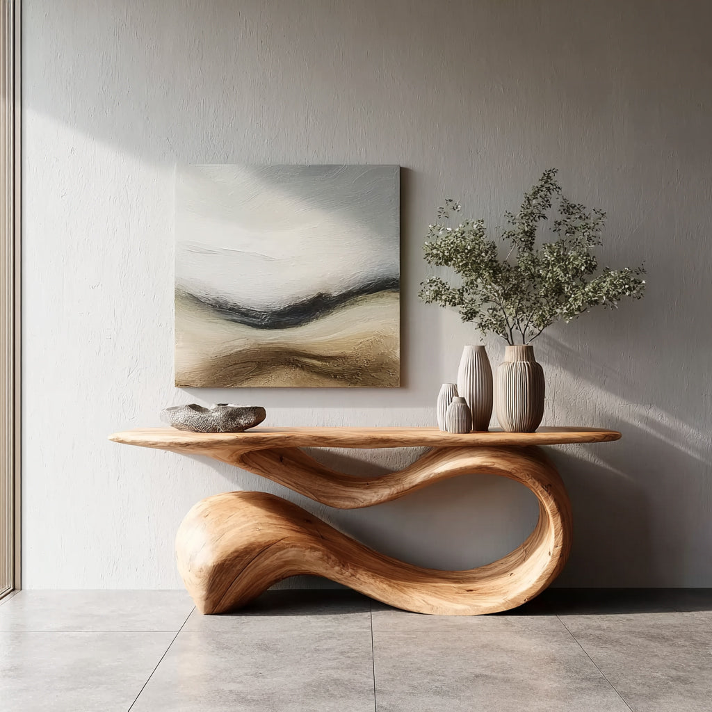 Handmade Solid Wood Console Table – Rustic Farmhouse Live Edge Hallway, Entryway & Sofa Table