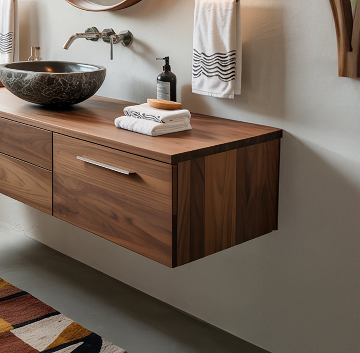 Modern Floating Wooden Bathroom Vanity for Contemporary Bathrooms