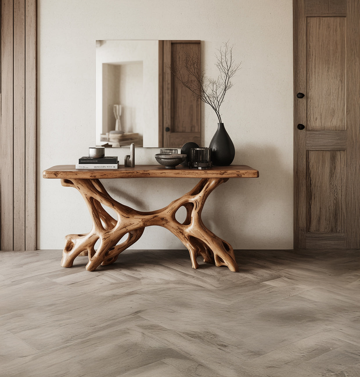 Handcrafted Wooden Entryway Table – Rustic Console Table, Modern Reclaimed Wood Accent