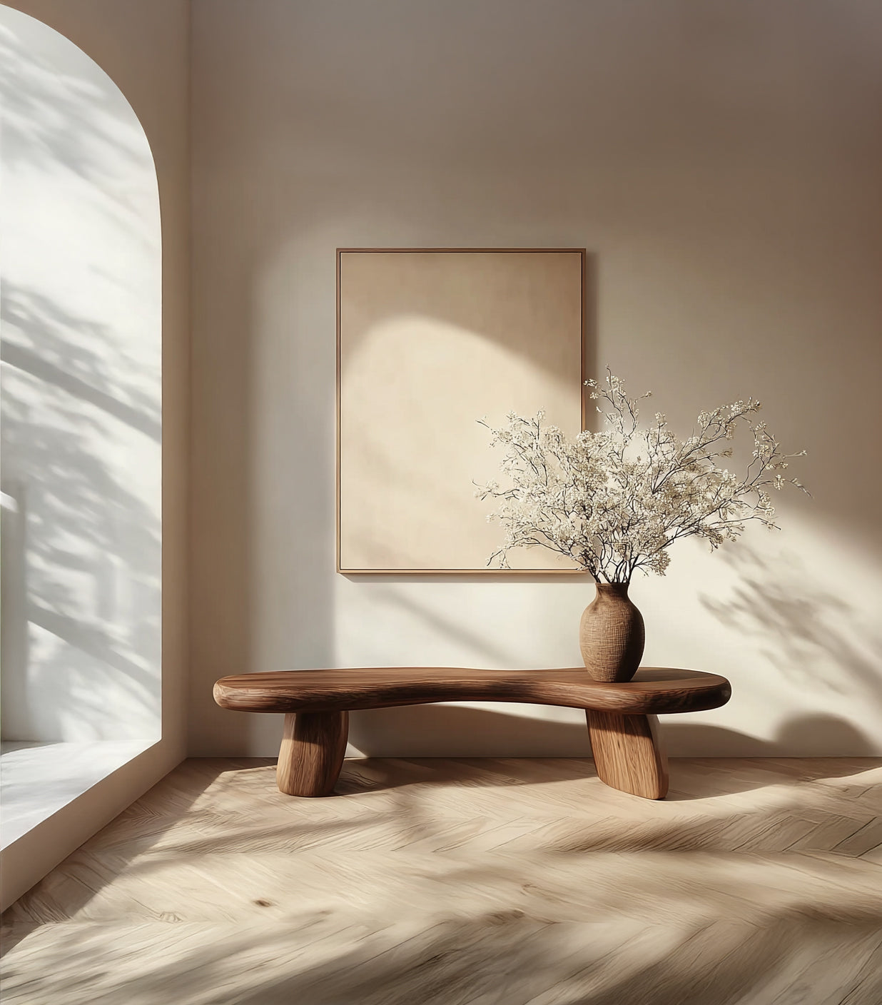 Rustic Solid Wood Bench – Handmade Live Edge Seat for Entryway, Living Room, Bedroom