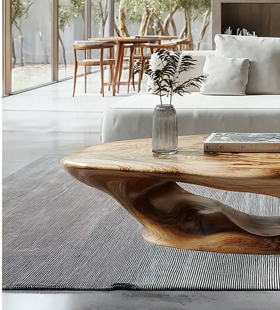 Rustic Low Live Edge Coffee Table – Reclaimed Farmhouse Wood