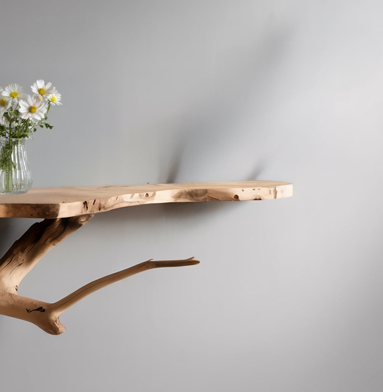 Handcrafted Floating Shelf – Natural Edge Wood Storage for Living Room