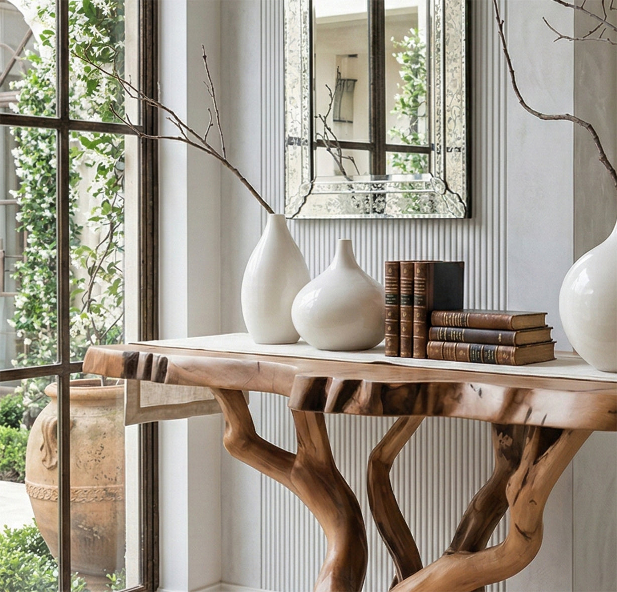 Handcrafted Live Edge Console Table For Rustic Home Decor