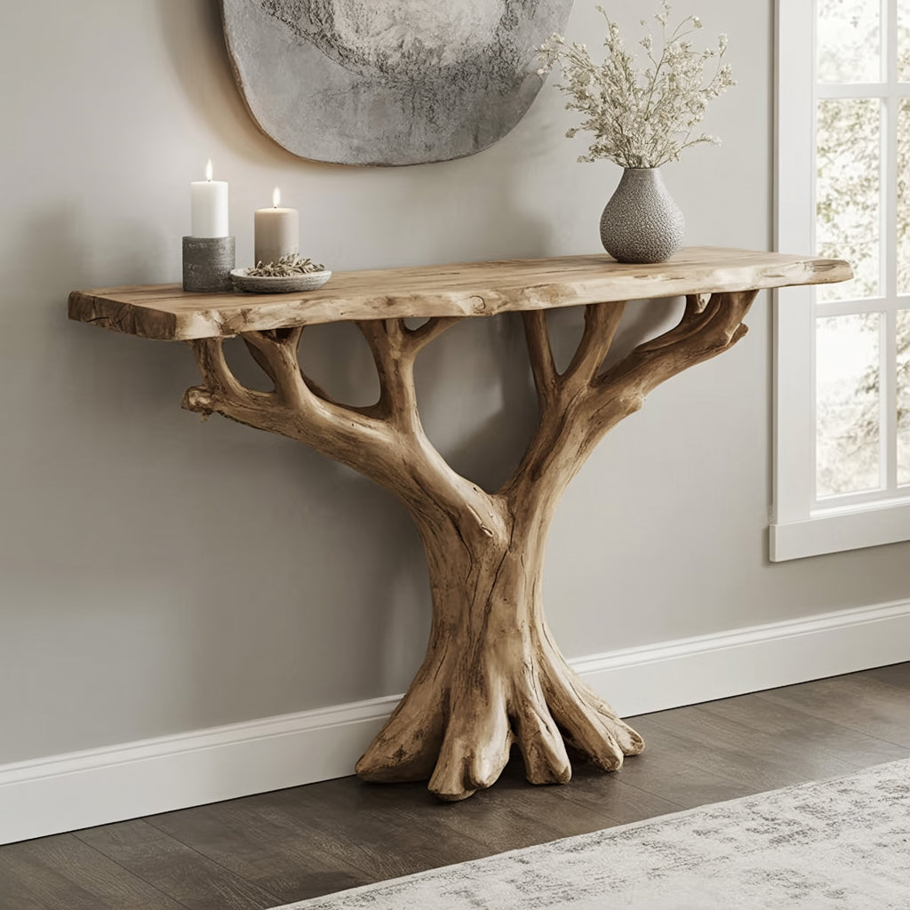 Handcrafted Live Edge Console Table – Rustic Hallway Decor