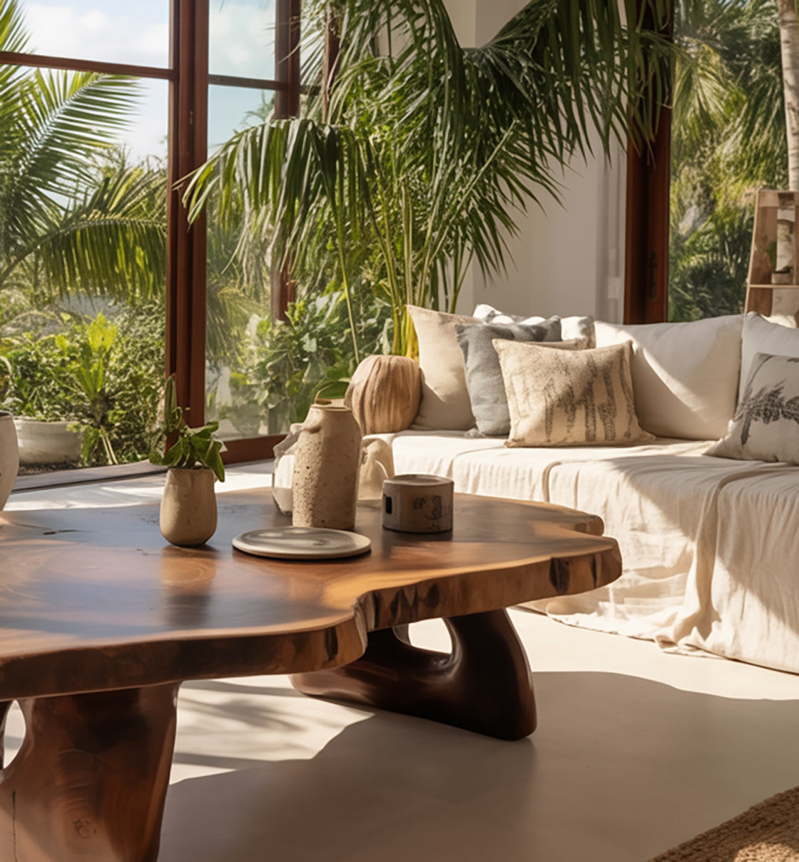 Live Edge Coffee Table – Handmade Solid Wood Center Table, Rustic Modern Decor