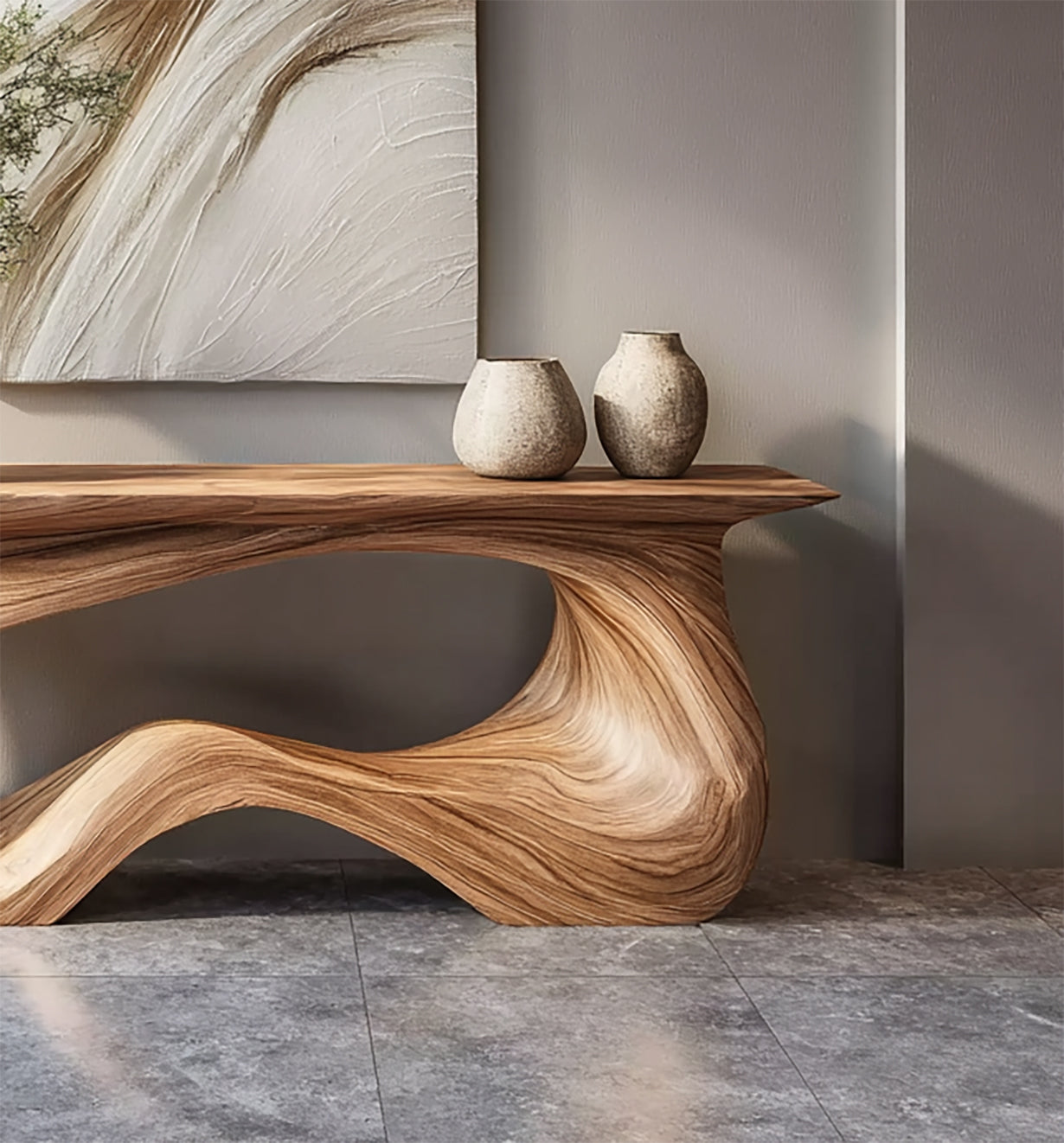 Rustic Farmhouse Console Table – Handmade Solid Wood Live Edge Hallway Entryway Sofa Table