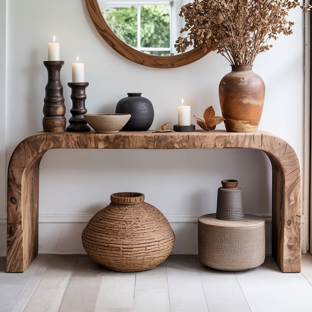 Farmhouse Wooden Console Table – Rustic Reclaimed Entryway Table