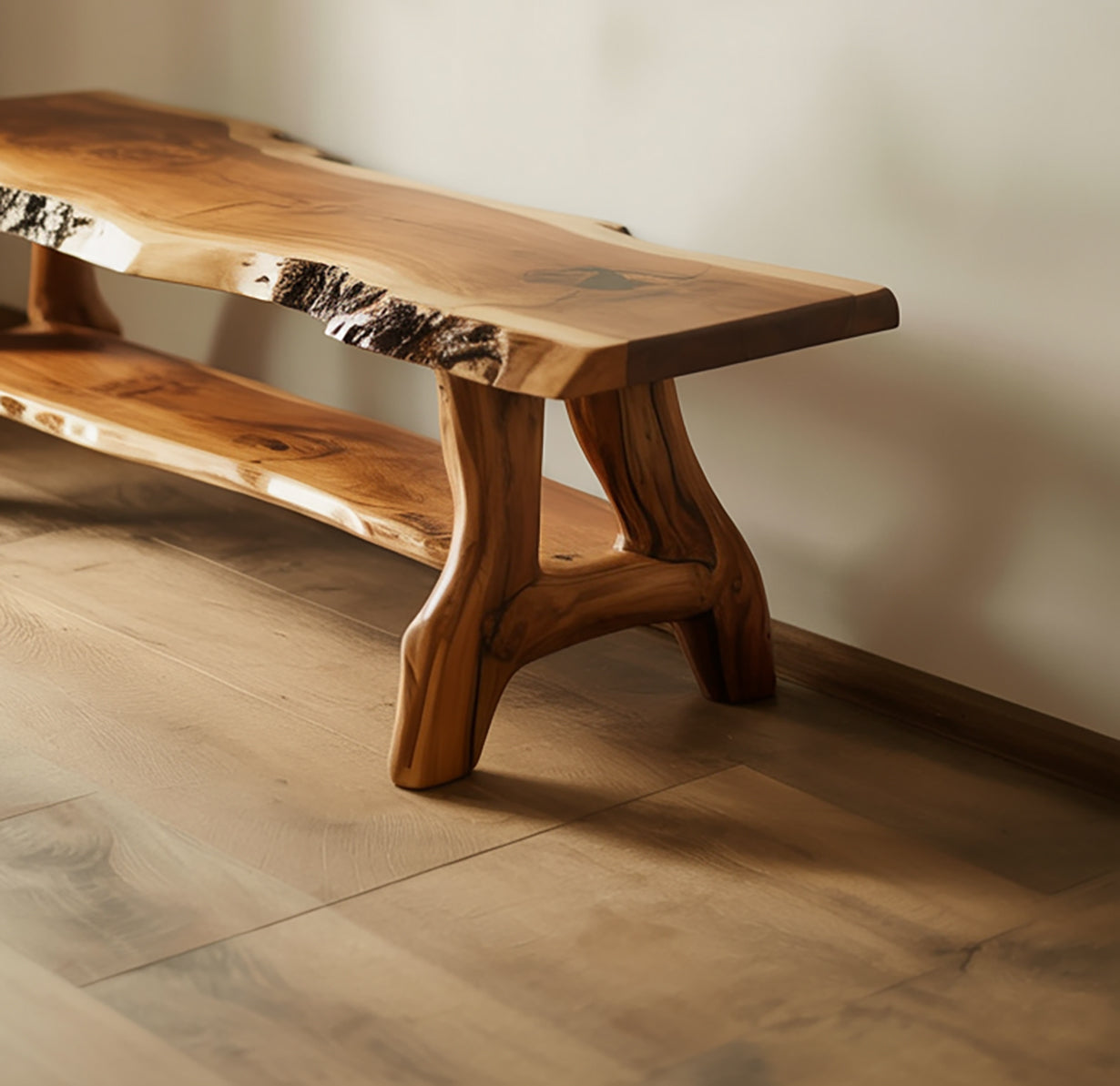 Handmade Rustic Solid Wood Entryway Shoe Rack Bench Storage