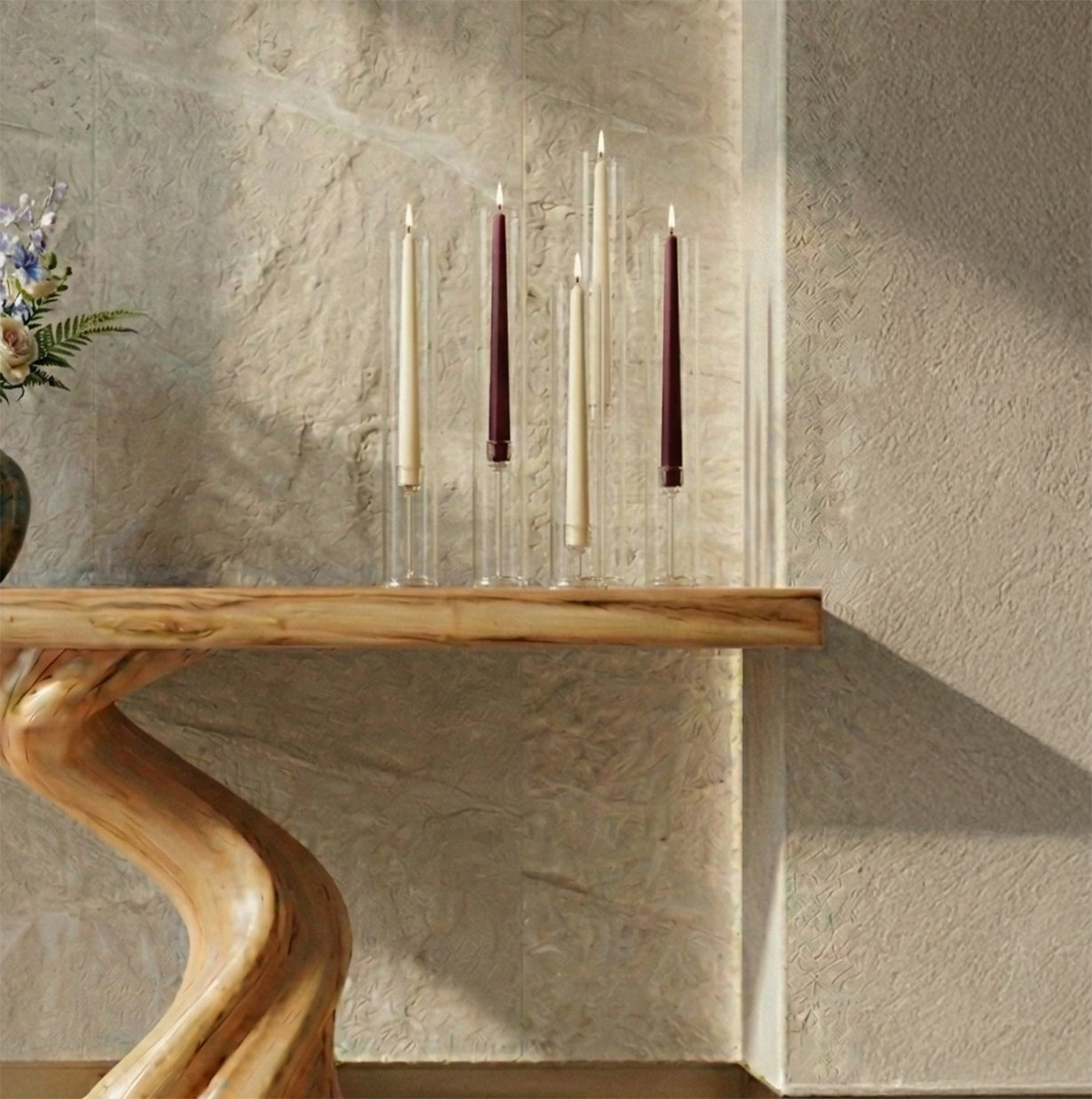 Handcrafted Live Edge Console Table – Rustic Solid Wood Entryway Decor