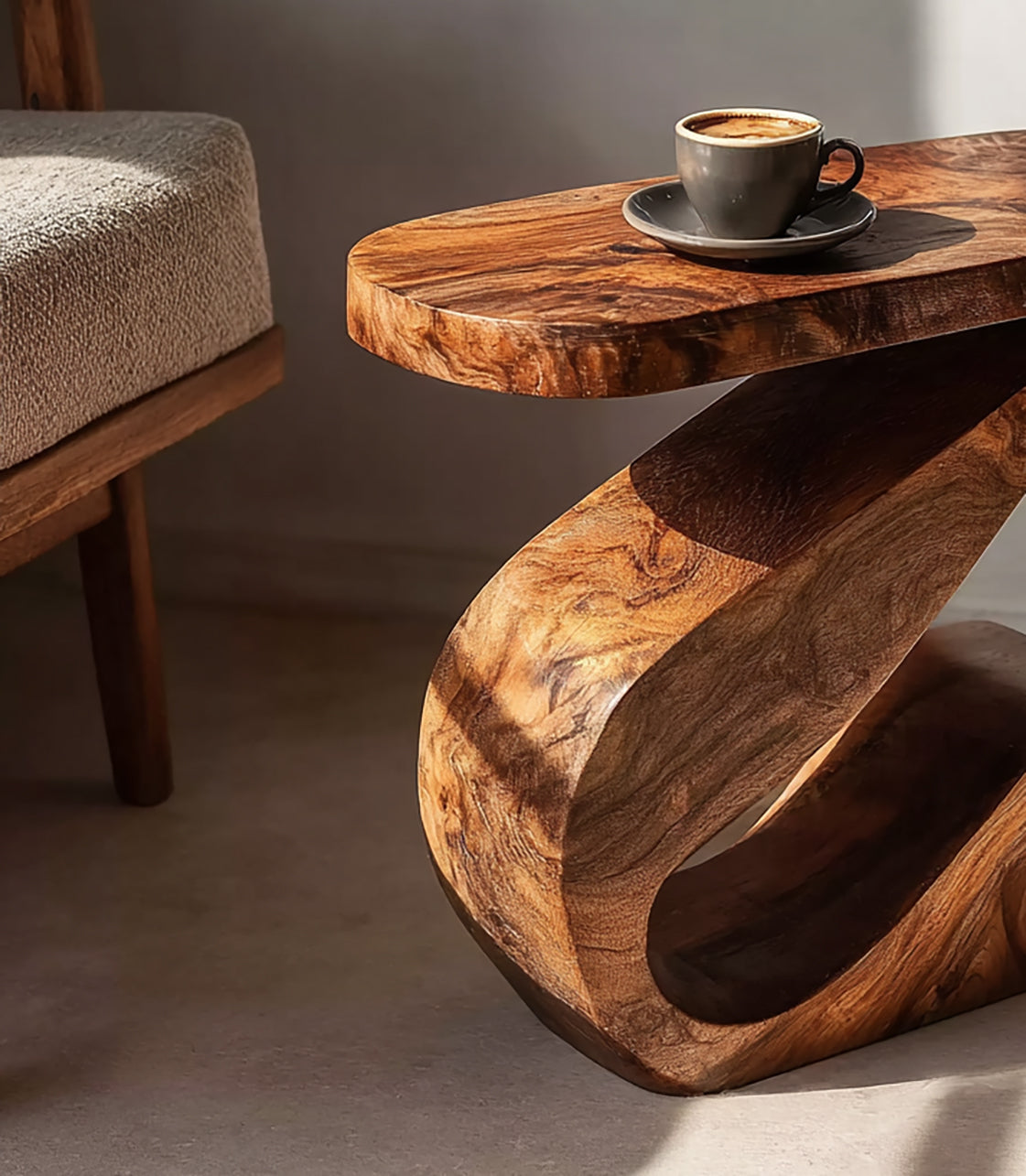 Rustic Farmhouse Round End Table – Handmade Solid Wood Side Table for Living Room