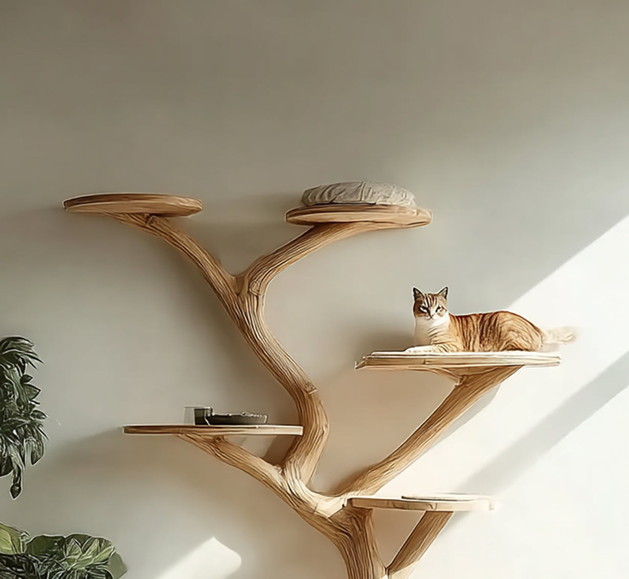 Wood Cat Tree Cat Tower House Stylish Gift For Cat