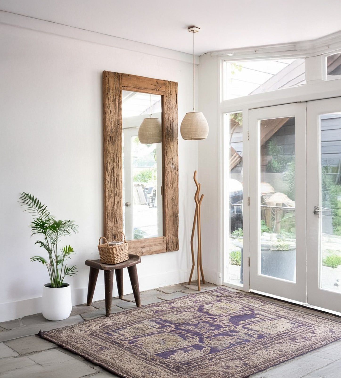 Handmade Wooden Mirror – Modern Full Length Wall Art Mirror, Mid-Century Floor Mirror, Home Decor & Christmas Gift