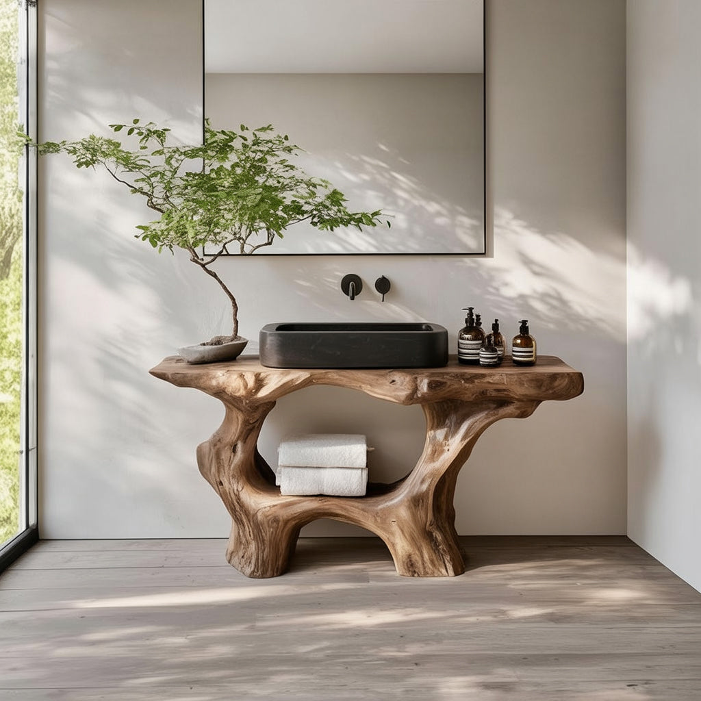 Farmhouse Solid Wood Vanity For Rustic Bathroom