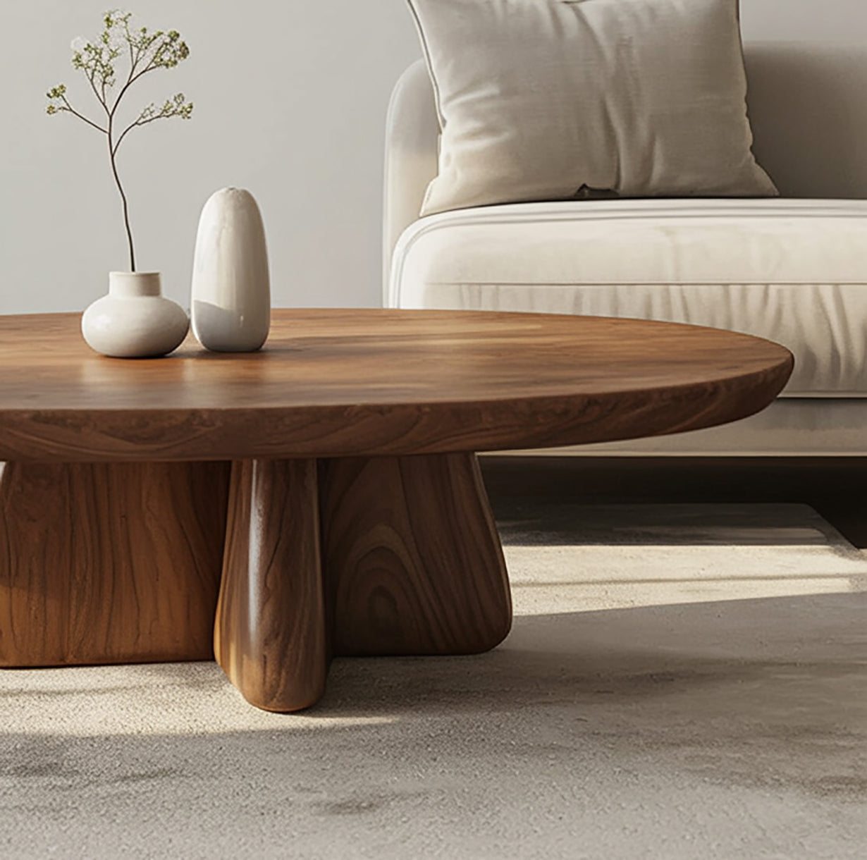 Solid Wood Organic Coffee Table – Handcrafted Live Edge Centerpiece for Living Room