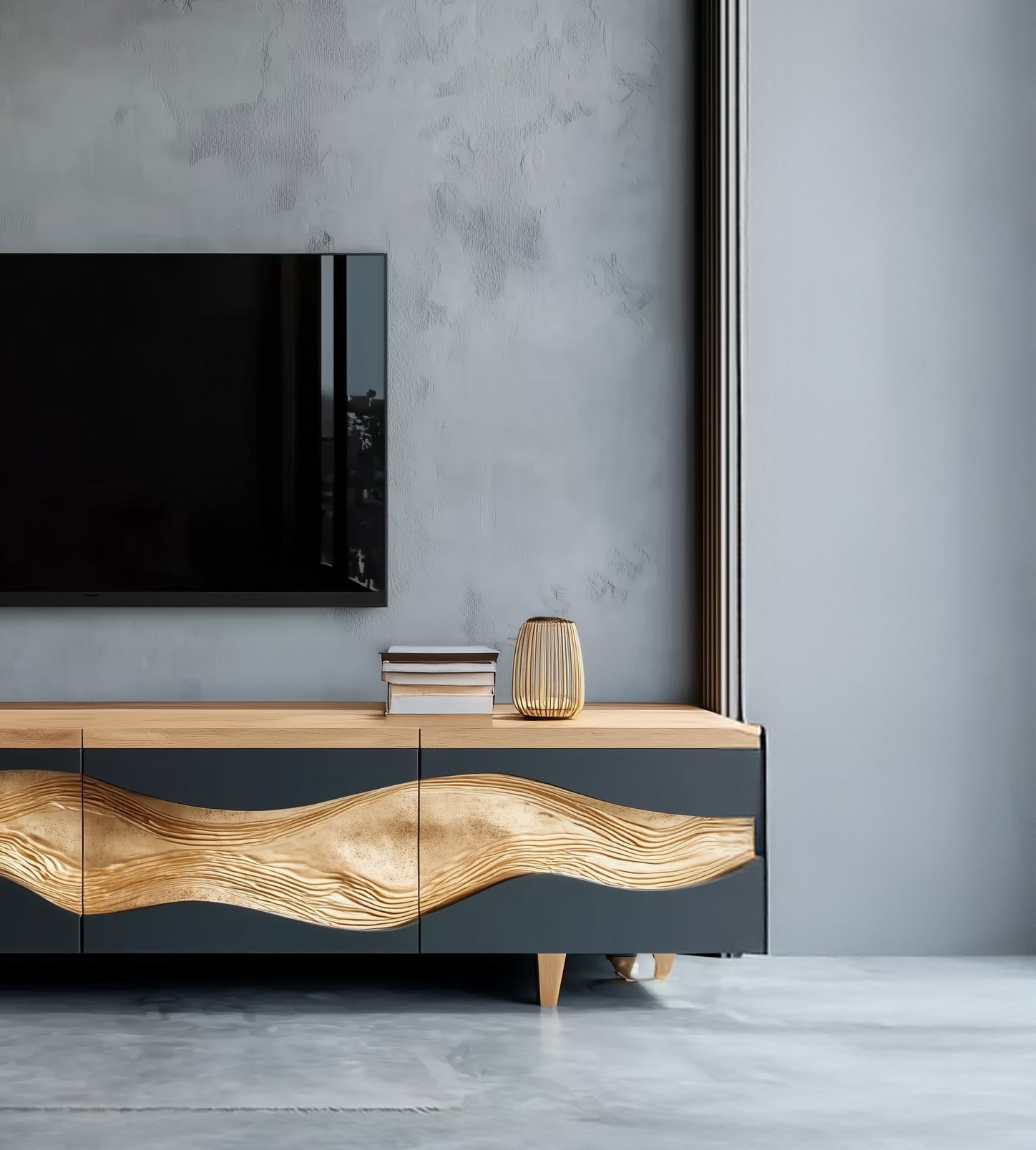 Farmhouse TV Console – Handmade Rustic Solid Wood TV Cabinet, Custom Antique Stand