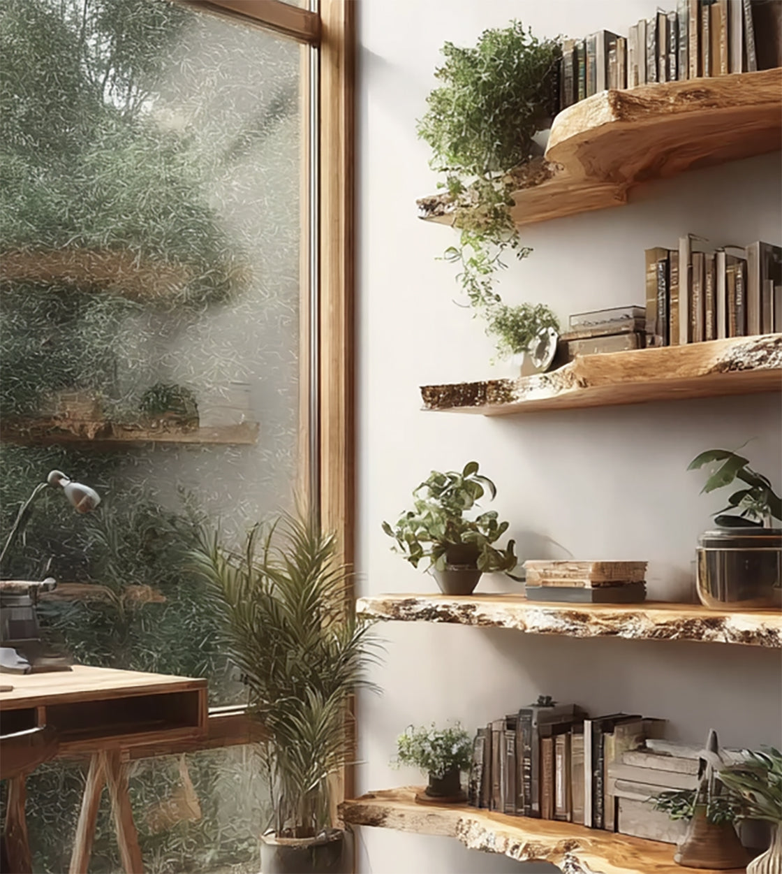 Live Edge Floating Shelves – Handmade Solid Wood Wall Shelves for Rustic Decor