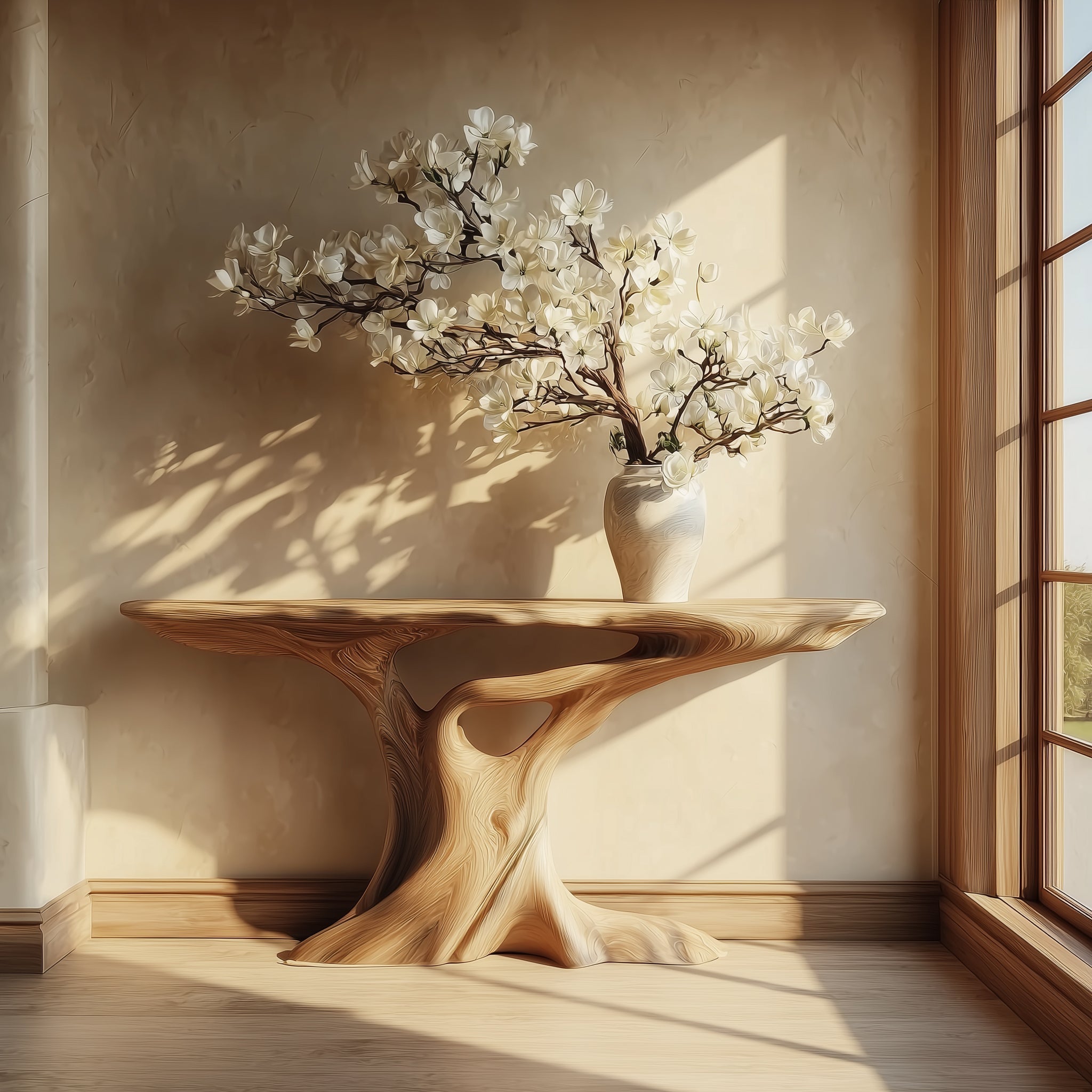 Handcrafted Live Edge Console Table Rustic Farmhouse Entryway