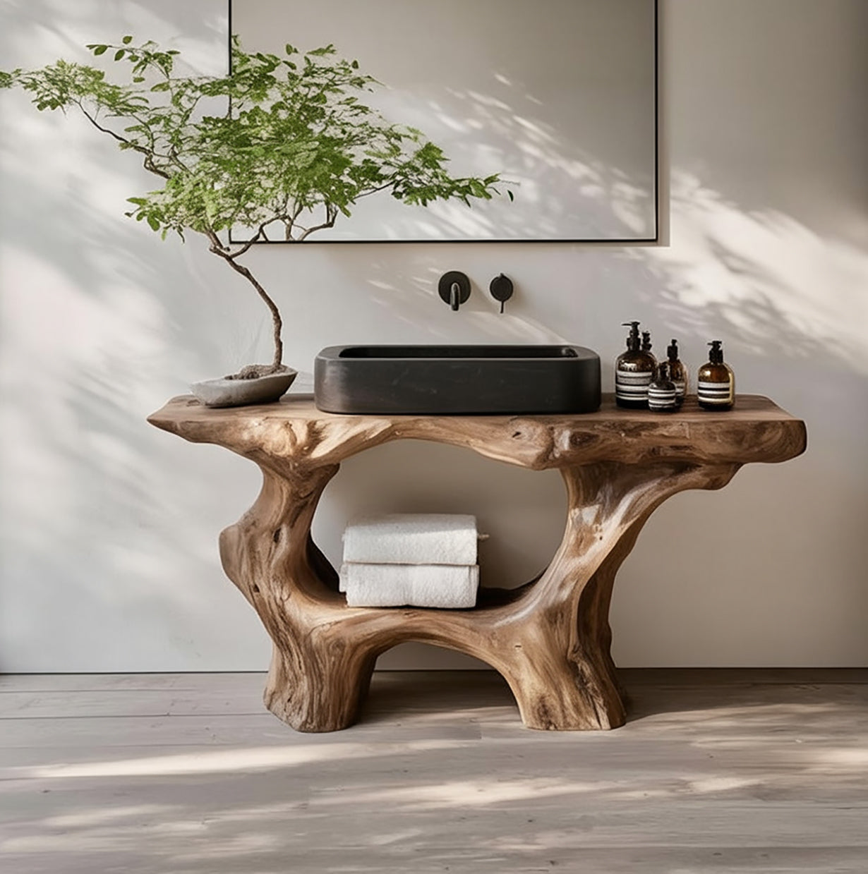 Farmhouse Solid Wood Vanity For Rustic Bathroom