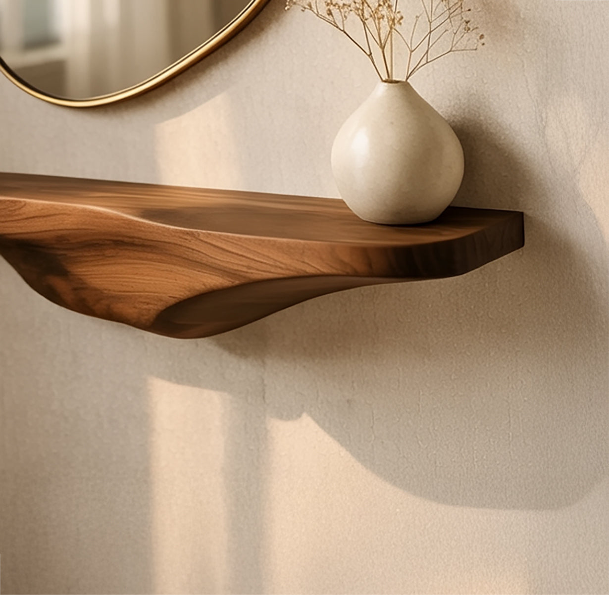 Artisanal Solid Wood Wall Storage for Modern Farmhouse Decor