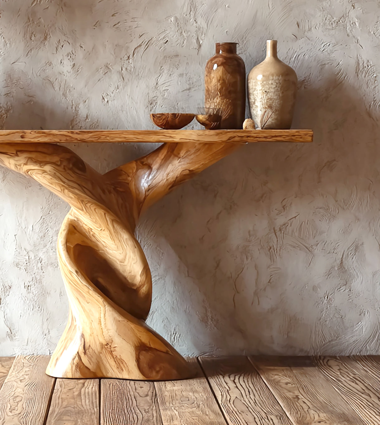 Handmade Unique Console Table – Rustic Solid Wood Entryway & Living Room Décor