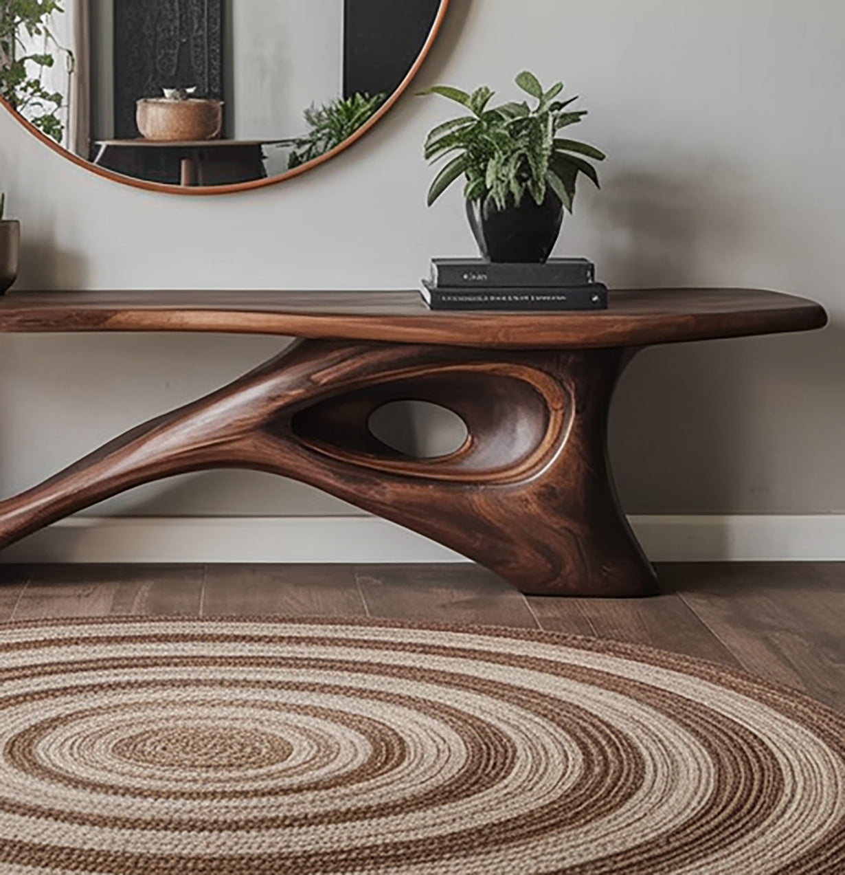 Handcrafted Rustic Modern Console Table – Functional Natural Wood Design