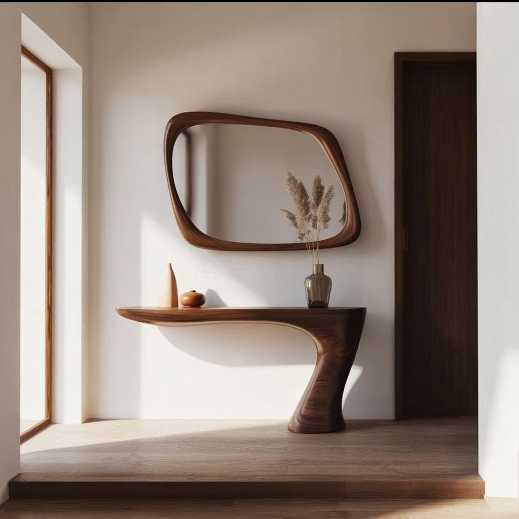 Natural Solid Wood Console Table – Handmade Rustic Entryway Table