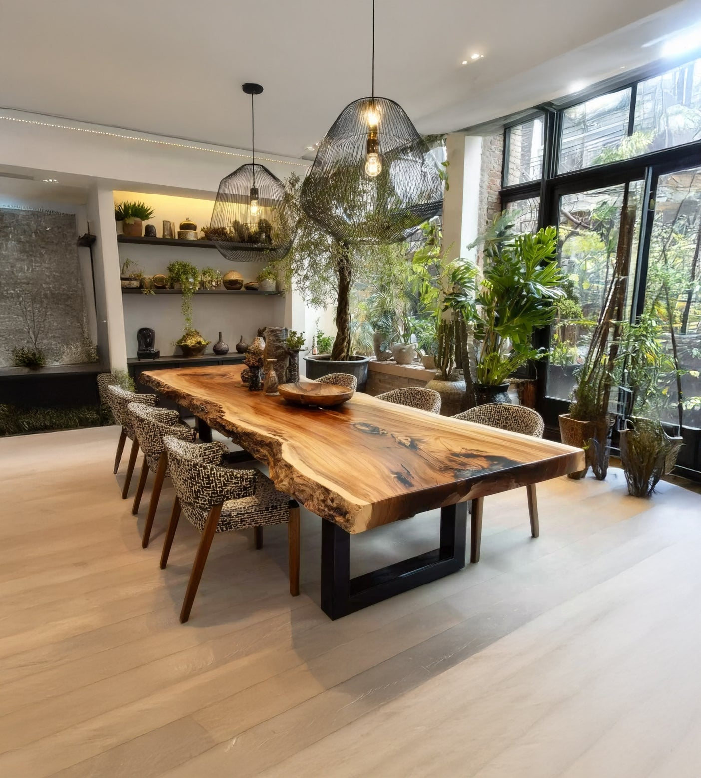 Live Edge Walnut Dining Table – Handmade Solid Wood Rustic Farmhouse Kitchen Table