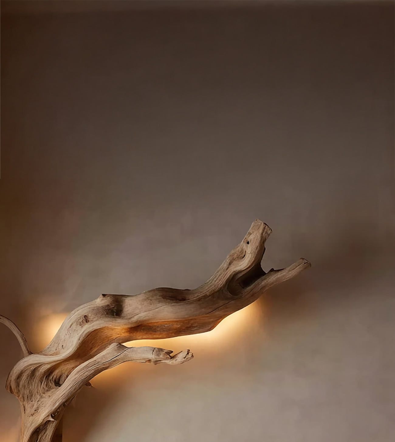 Driftwood Wall Sconce – Handcrafted Rustic Wooden Wall Lamp