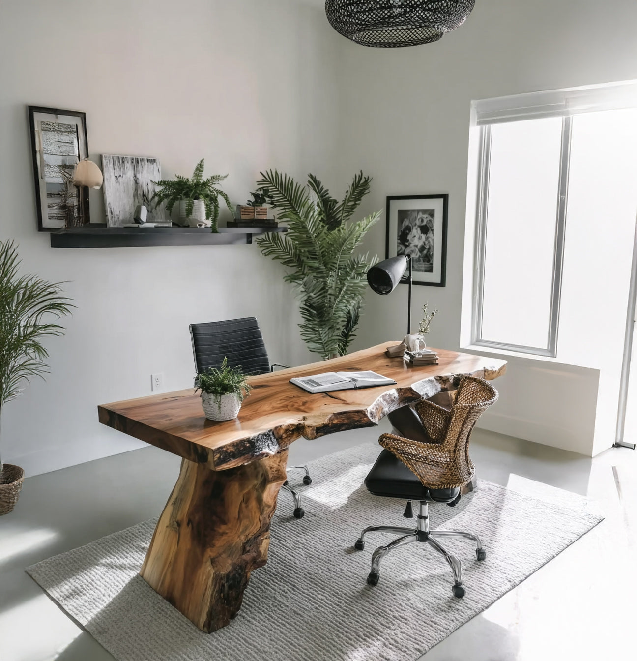 Rustic Live Edge Writing Desk For Cozy Office Or Reading Corner