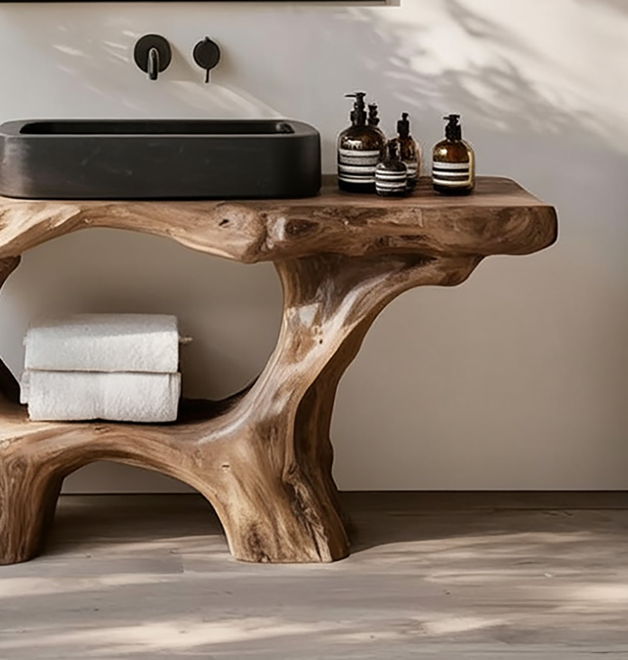 Farmhouse Solid Wood Vanity For Rustic Bathroom