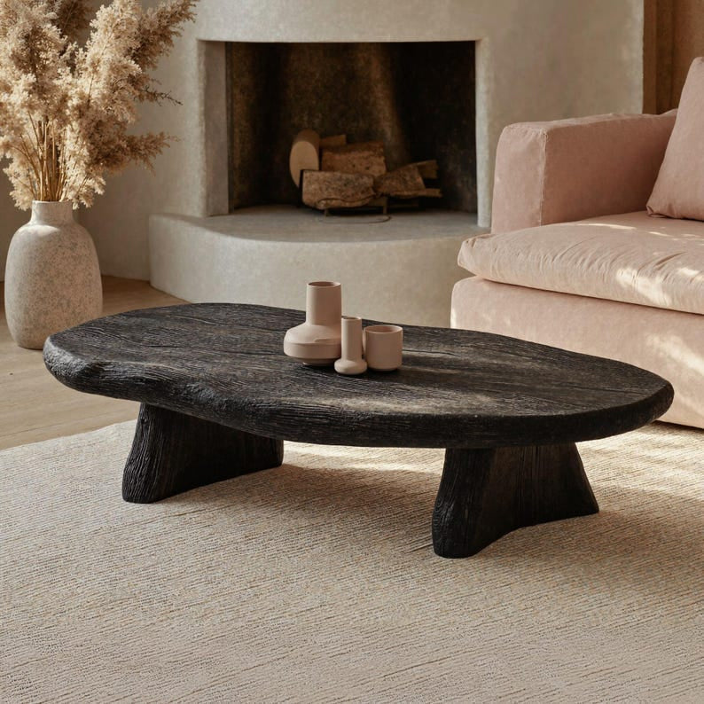 Handcrafted Driftwood Coffee Table – Reclaimed Live Edge Wood Farmhouse Table