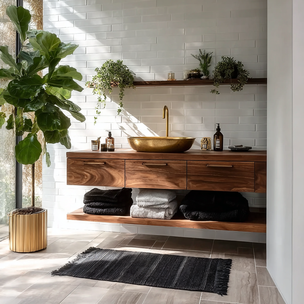 Luxury Floating Bathroom Vanity – Modern Elegant Wall-Mounted Design