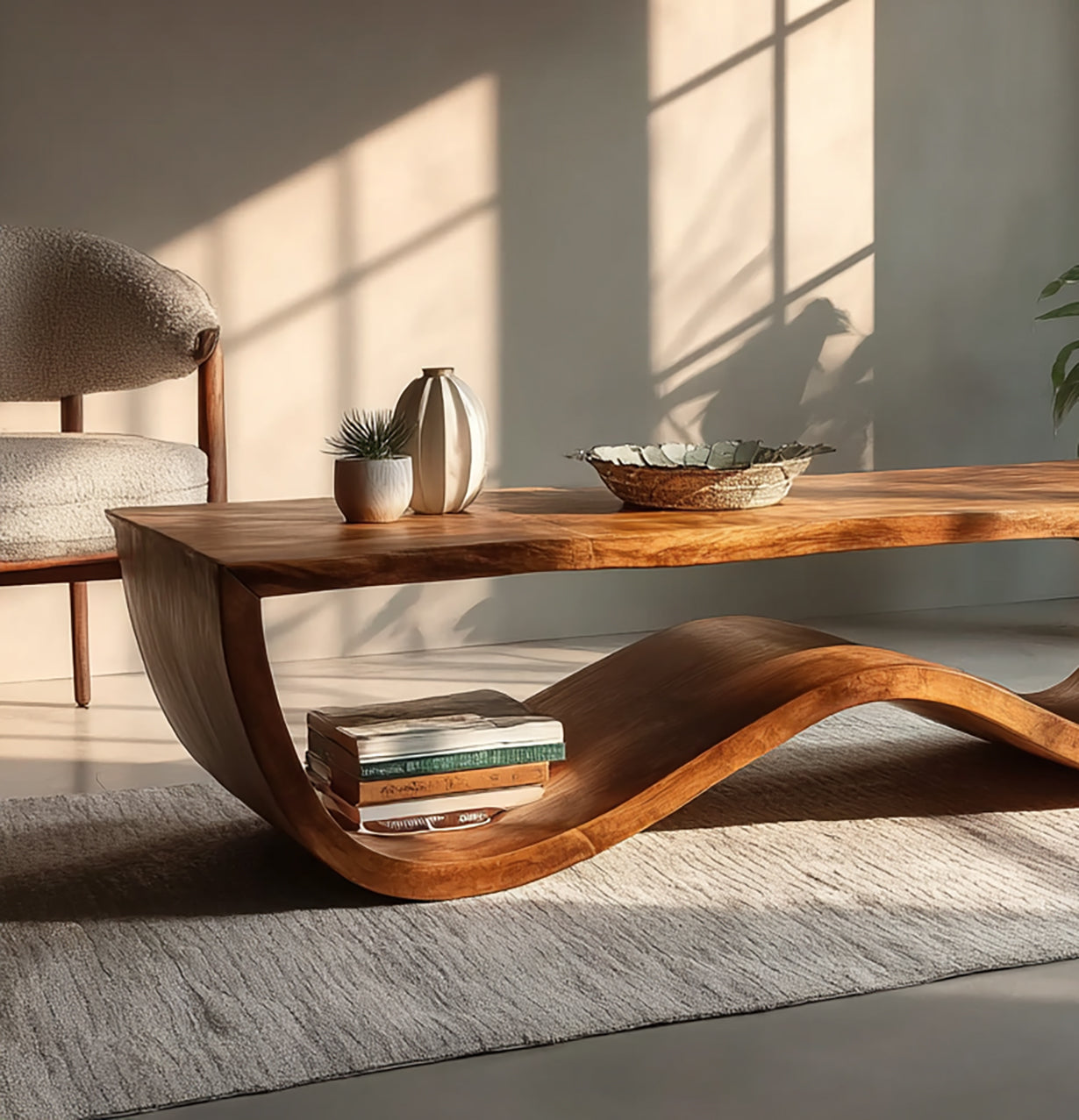 Luxury Coffee Table with Storage Shelf for Living Room