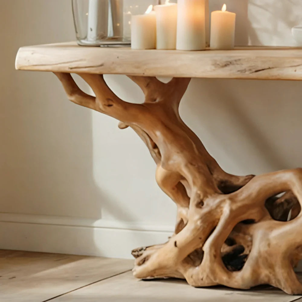 Handmade Live Edge Console Table – Rustic Farmhouse Narrow Entryway Wood