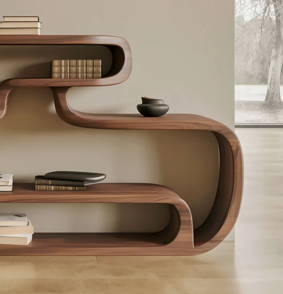 Modern Room Divider Bookshelf – Open Shelving for Living Room